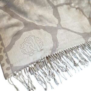 Roberto Cavalli Home Jerapah-Beige Blanket Wool Luxury Bedding Throw